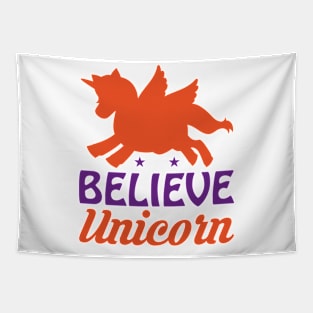 Believe   Unicorn typography Designs for Clothing and Accessories Tapestry