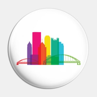 Pittsburgh Downtown Rainbow City Skyline Pin