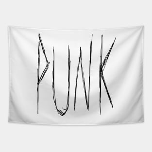 Dark and Gritty Punk Text Design Tapestry