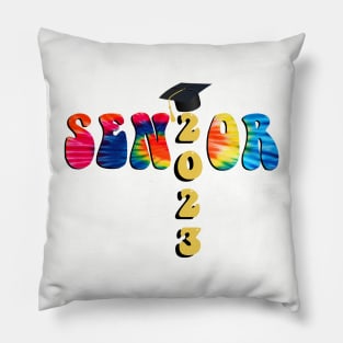 2023 Senior Graduate Tye Dye Graphic Graduation Pillow