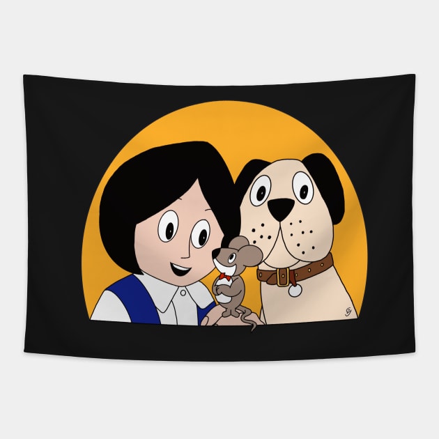 Mary, Mungo and Midge (fan art) Tapestry by GarryVaux