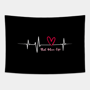 That Mom Life Simple Heartbeat Tapestry