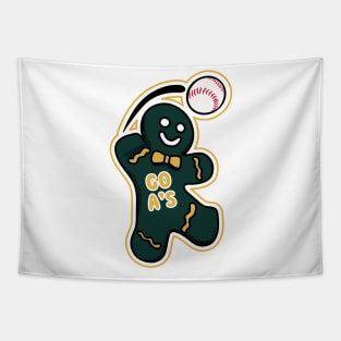 Oakland Athletics Gingerbread Man Tapestry