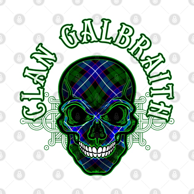 Scottish Clan Galbraith Tartan Celtic Skull by Celtic Folk