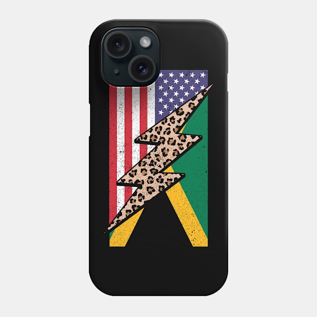 Half American Half Jamaican Leopard Print From Jamaica Phone Case by Way Down South