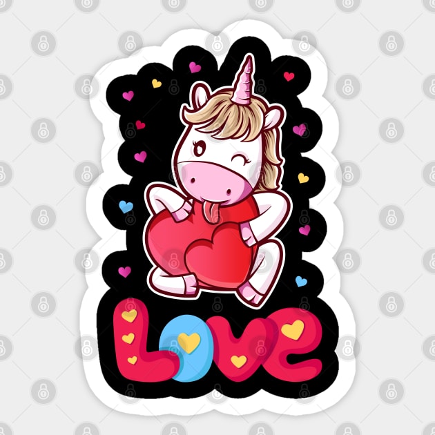 Unicorn Love Heart Valentine's Day Shirt For Women Girls T-Shirt Unicorn Love Heart Valentine's Day Shirt For Women Girls T-Shirt