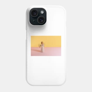 Angel on a Yellow and Pink Background Phone Case