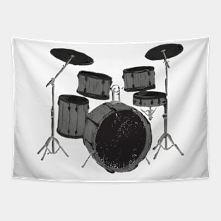 Hand Drawn Drum Set Tapestry