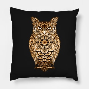 Brown Owl, Fun Bird Graphic For Owl Lovers Pillow