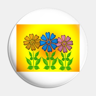 Flowers on yellow background. Pin