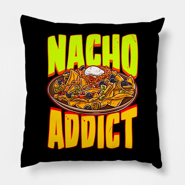 Nacho Addict Mexican Food Pillow by PixelArt