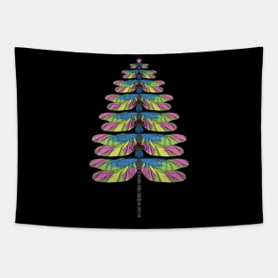 Dragonfly Christmas Tree, Merry Xmas Gift, Christmas insect Lover Tapestry