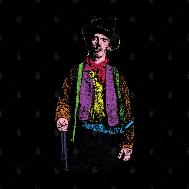 Billy the Kid Retro 80s Style Billy the Kid Western Outlaw Cowboy by PelagiosCorner