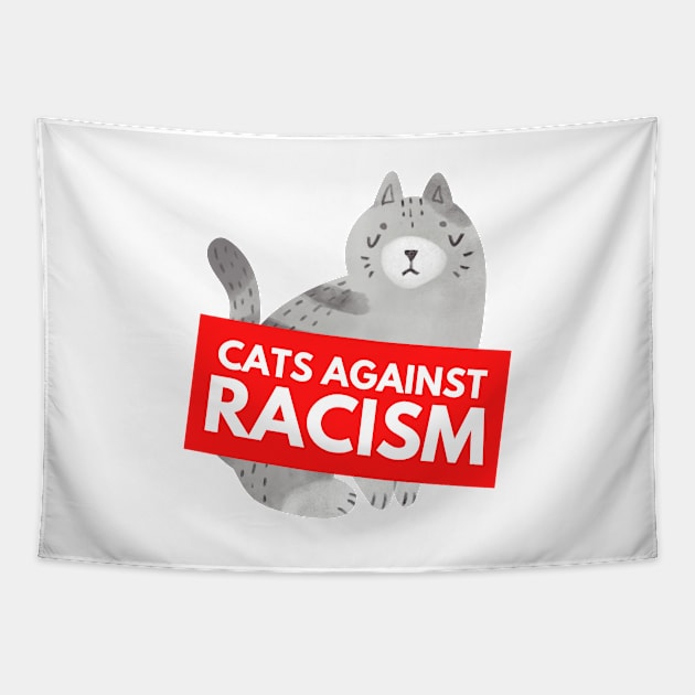 Cats Against Racism (White) Tapestry by applebubble