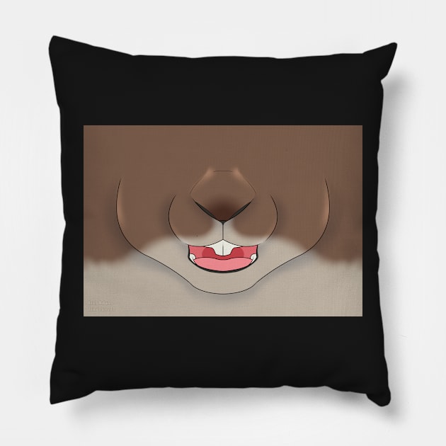 Chocolate Bunny Face Pillow by KeishaMaKainn