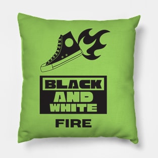 Black and White fire Pillow