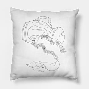 Aquarius - Black and White Pillow