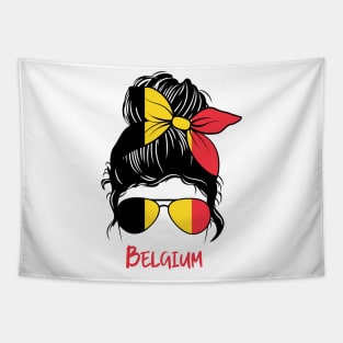 Belgium girl, Proud Flag, Belgium gift heritage, Belgian girlfriend Tapestry