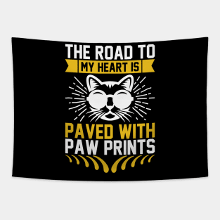 The Road To My Heart Is Paved With Paw Prints T Shirt For Women Men Tapestry