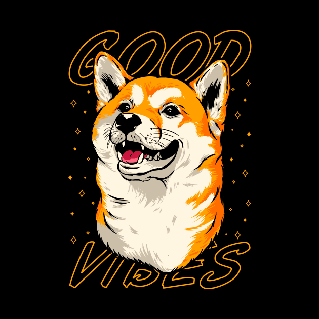 Playful Shiba Inu Spreading Good Vibes by Rhunno