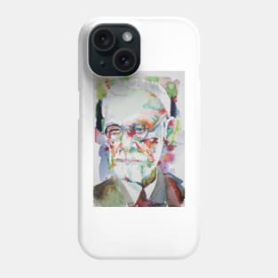 SIGMUND FREUD - watercolor portrait .6 Phone Case