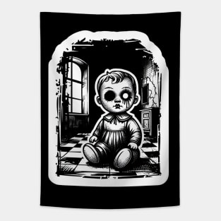 horror creepy doll Tapestry