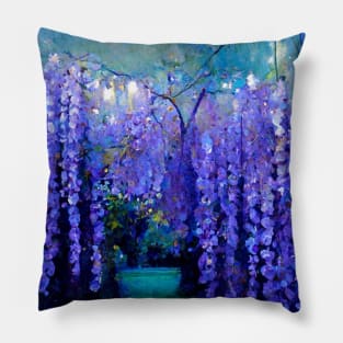 Floral Garden Purple Wisteria Pillow