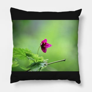 Salmon berry flowers 3 Pillow