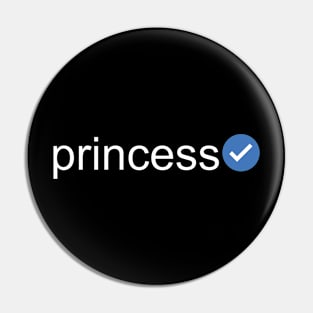 Verified Princess (White Text) Pin