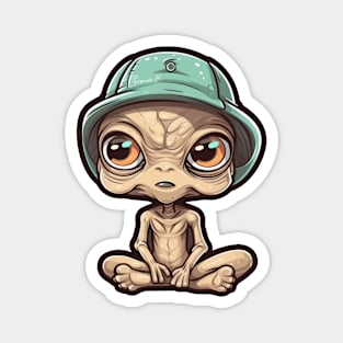 Cool Alien with a cap design #12 Magnet