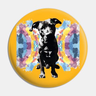 Black Mouth Cur Dog Artwork Pin