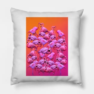 Morning with flamingos Pillow