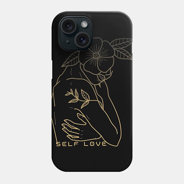 Self love - Self worth Flower Silhouette Phone Case by Abstract Designs