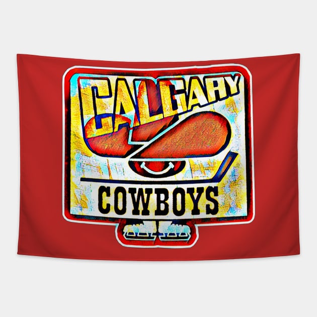 Calgary Cowboys Hockey Tapestry by Kitta’s Shop