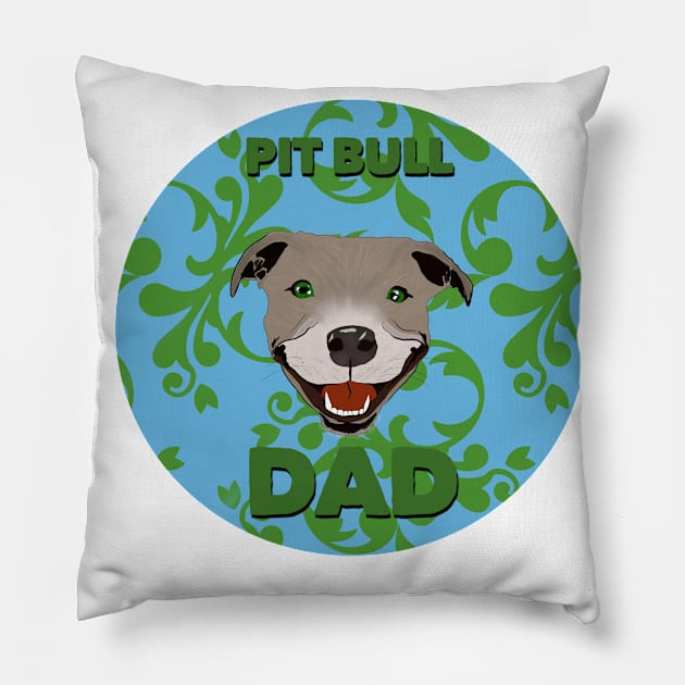 Pit Bull Dad Pillow by Milasneeze
