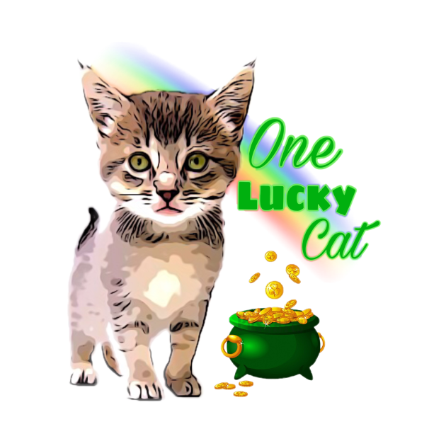 One Lucky  Cat  St Patricks Day  T Shirt TeePublic