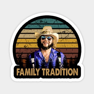 Retro vintage family tradition hank art Magnet