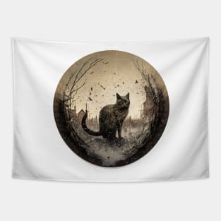 Unleash Your Inner Cat Warrior with Unique Designs Tapestry