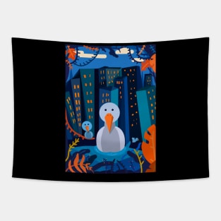 Pigeons in the city. King Tapestry