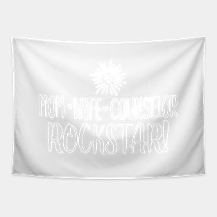 Mom Wife Counselor Rockstar Tapestry