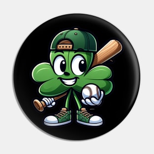 Shamrock Baseball Boys Girls St Patricks Day Lucky Baseball Pin