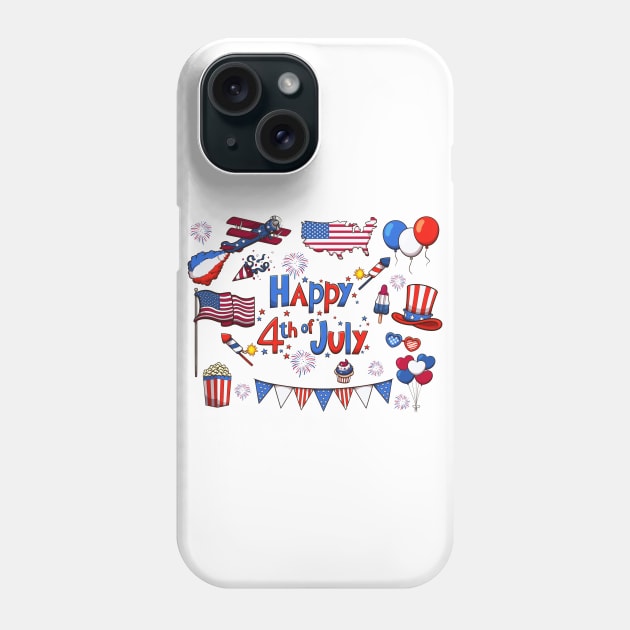 Happy 4th of July Phone Case by TheMaskedTooner