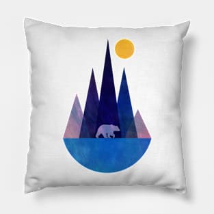 Bear and mountains Pillow