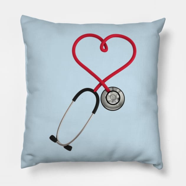 I Heart Stethoscope Pillow by Aine Creative Designs