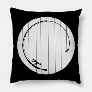Fishing rod moon silhouette. Pillow
