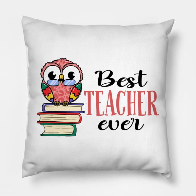 Best Teacher Ever Pillow by patelmillie51