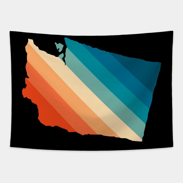 Washington State Retro Map Tapestry by n23tees