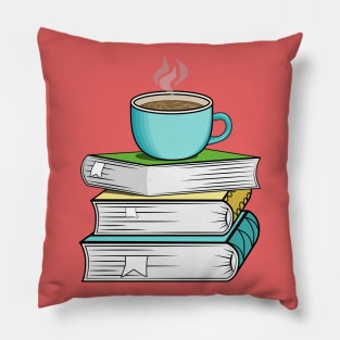 Books And Coffee Pillow