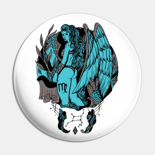 Blue Grey Virgo Beauty Pin