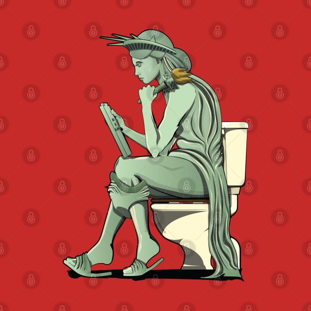 Statue of Liberty on the Toilet by InTheWashroom